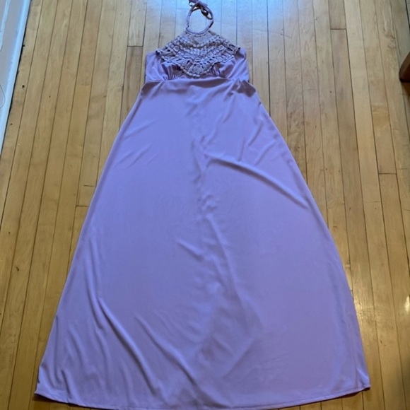 Vintage Lavender Halter Full length Dress - Picture 1 of 14